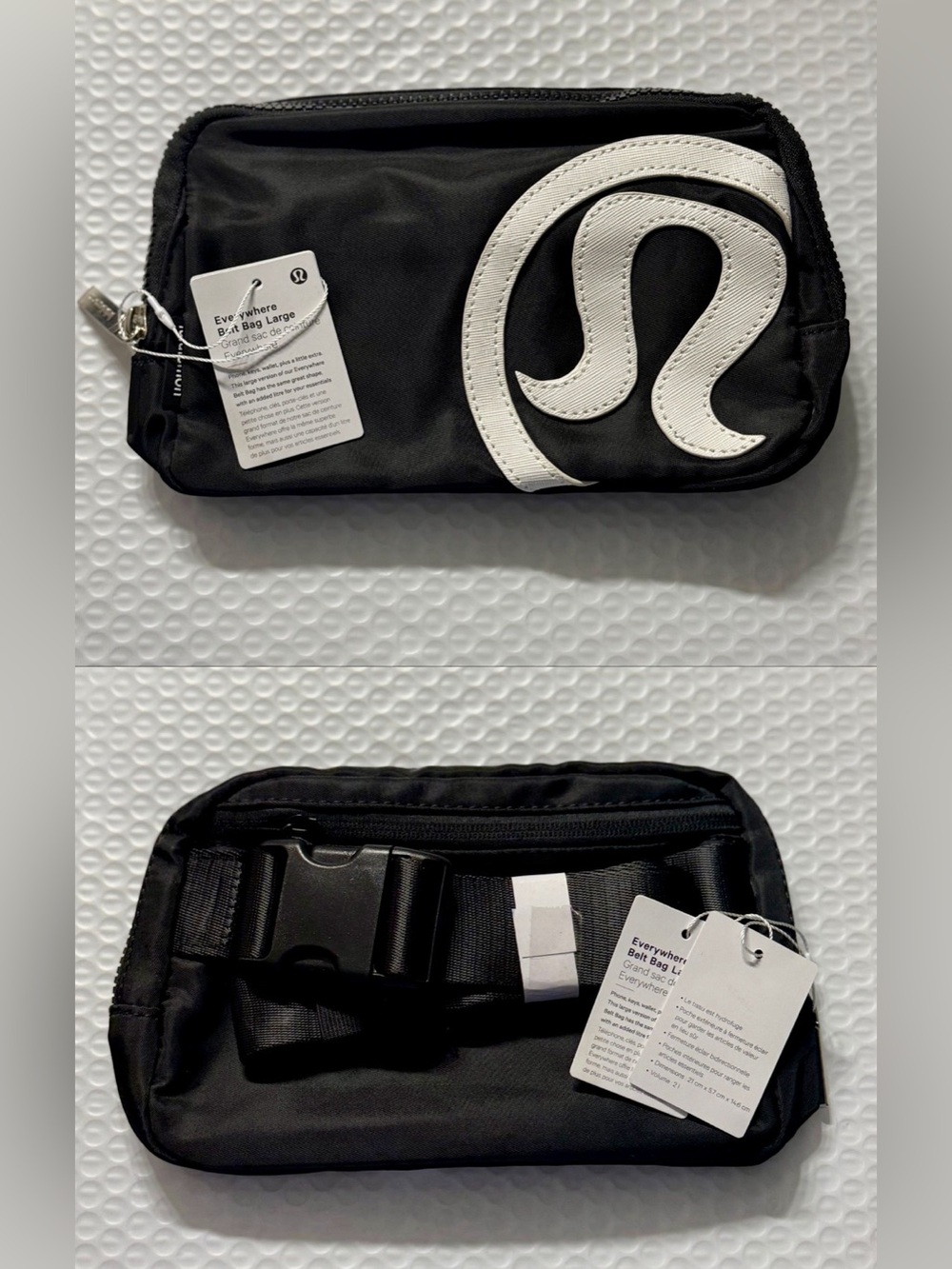 Lululemon Everywhere Belt Bag 1L Limited Edition Blck LARGE BIG LOGO 3D-NWT